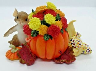 Vtg Charming Tails Wishing You A Autumn R75047 Pumpkin Fitz & Floyd