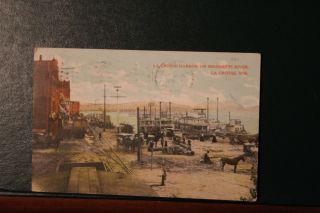 Postcard,  La Crosse,  Wis. ,  Harbor On Mississippi River,  Circa 1910