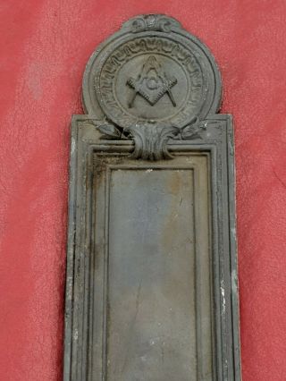 Mason 1900 ' s Templar Masonic Lead Door Push Freemasonry VERY RARE 2
