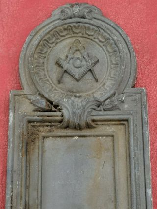 Mason 1900 ' s Templar Masonic Lead Door Push Freemasonry VERY RARE 3