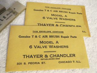 Model A Thayer & Chandler Artist Air Brush with Case Instructions Needles Parts 4