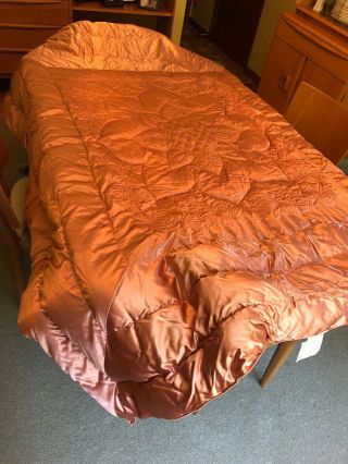 Vintage Vitkinlee Feather & Down Satin Comforter Champagne Pink Edward Wren Co