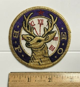 Bpoe Benevolent Protective Order Elks Clock Logo Round Embroidered Patch Badge