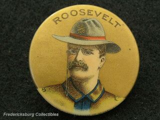 1900 Teddy Roosevelt Rough Rider Campaign Pinback Button -