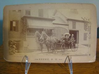 Keene N.  H.  Cabinet Card Horse & Carriage C.  1880