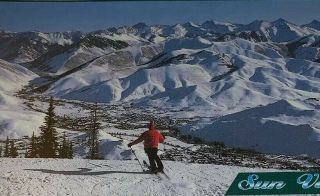 Skiing Down Bald Mountain Ketchum And Sun Valley Mountain Oostcard Unposted