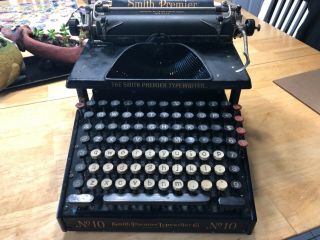 1908 Smith Premier No.  10 Typewriter Antique Schreibmaschine
