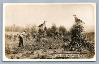 Exaggerated Hunting 1911 Antique Real Photo Postcard Rppc Montage Collage