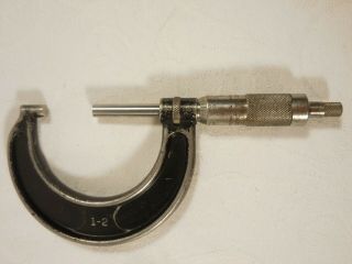 Machinist Tools: Vintage Brown & Sharpe Mfg Co.  Micrometer 1 To 2 Inch.