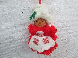 1975 Hallmark Mrs Santa Claus Yarn Christmas Ornament