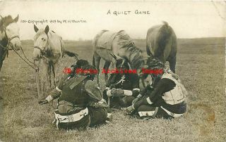 Native American Indians,  Rppc,  A Quiet Game,  101 Ranch Oklahoma,  Martin Photo