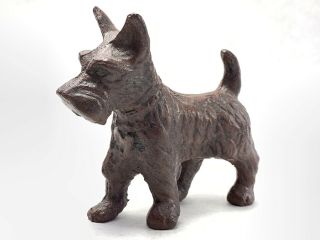 Antique Cast Iron Scottie Dog Scottish Terrier Doorstop Figurine Paperweight 4 "