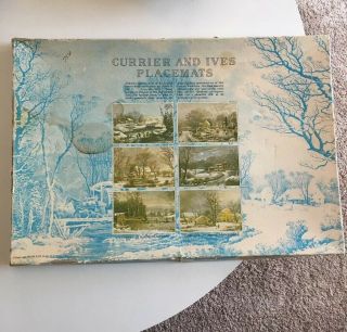 Set Of 6 Currier And Ives Placemats