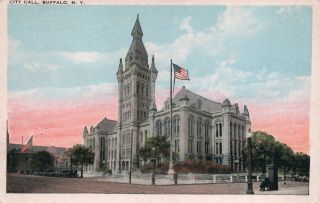 Rare 1900s City Hall Buffalo Ny Unposted Postcard Divided Back National Drug