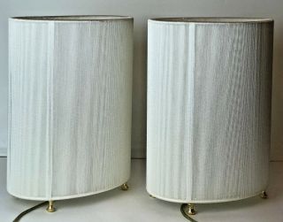 White String Wrapped Oval Accent Table Lamps 12 