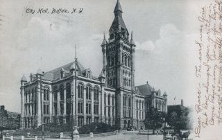 Rare 1906 City Hall Buffalo Ny Posted Undivided Postcard - Exc Scarce