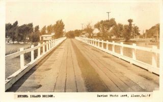 1940s Davies Photo Rppc Bethel Island Bridge Cabins Gas Contra Costa California