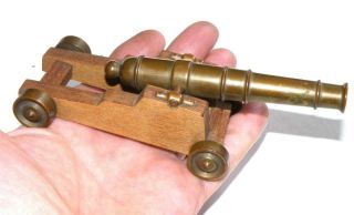 Vintage Hand Made Bronze Model Cannon 14.  5cm Long