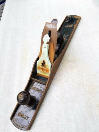 Vintage Stanley Bailey No 7 Smooth Bottom Jointer Bench Plane 22 " Long.