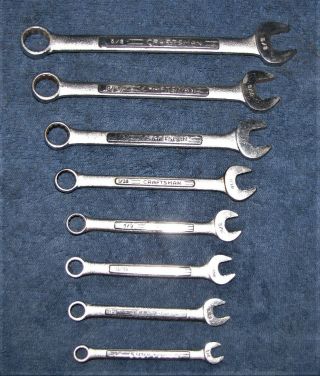 Craftsman 8 Pc Combination Wrench Set 1/4 " Thru 5/8 " Made In Usa