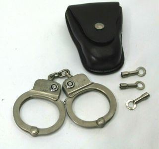 Rare Smith And Wesson Model 94 Handcuffs With 3 Keys Bianchi Case Chicago Police