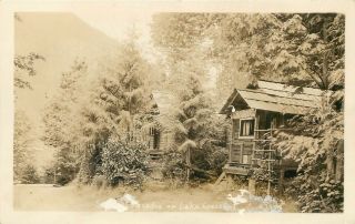 Rppc Scene At Arcadia Lake Crescent Clallum County Washinton Postcard 1930s