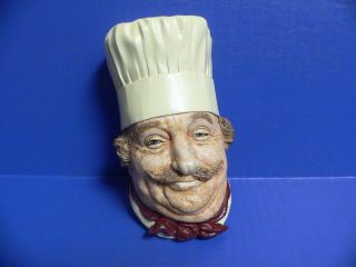 1 Each Vintage Bossons England Chalkware Head Wall Hanging " Chef Head "