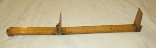 Antique J Rabone & Sons Folding Boxwood & Brass Foot Measure Old Tool Ruler