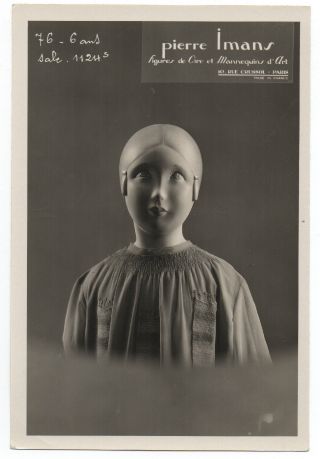 Rare 1920s Pierre Imans Art Deco Mannequin Fashion Photo Of Young Girls Torso