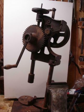 Antique Cast Iron Wall Mount Hand Drill
