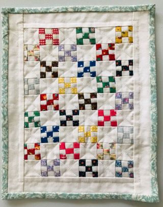 Mini Quilt For Doll Bed Margot Mcdonnell Known Designer Tiny Nine Squares