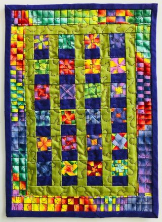 Mini Quilt For Doll Bed Margot Mcdonnell Known Designer Kaliedoscope Colors