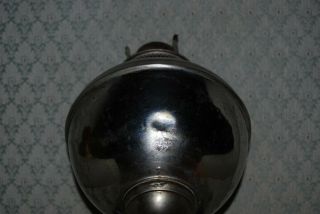 Vintage B&H Nickel Over Brass Oil Lamp,  Bradley Hubbard Burner Pat ' d 94,  95,  96. 5