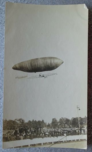 Circa 1906 Photograph Of Knabenshue Airship At The Brockton Fair (mass. ) 3x5 "