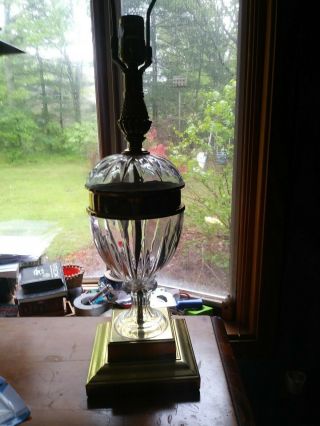 Stiffel Pineapple Brass & Crystal Table Lamp 27 " Hollywood Regency