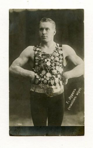 7 Vintage Photo Handsome Russian Strongman Awards Muscle Man Snapshot Gay