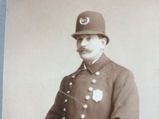Police Cabinet Photo Card : Police Officer With Badge 1890’s
