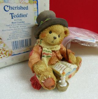 Cherished Teddies And A Very Merry Christmas To You Mr.  Scrooge Cratchit Figure
