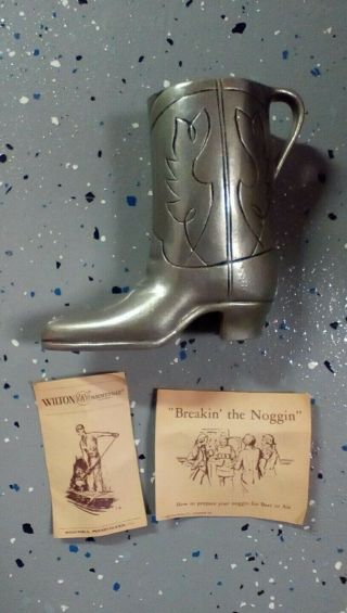 Rwp Wilton Armetale Pewter Cowboy Boot Mug/ Stein Breakin " The Noggin "