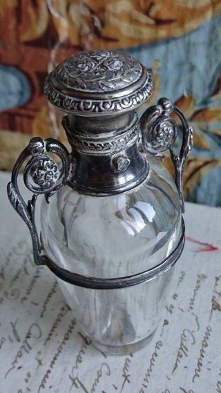 Exquisite Antique French Silver Urn Shaped Perfume Bottle C1880