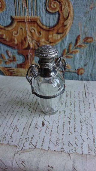 EXQUISITE ANTIQUE FRENCH SILVER URN SHAPED PERFUME BOTTLE c1880 4