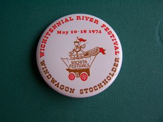 Very Rare 1974 Wichita River Festival Button