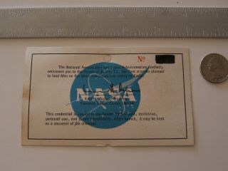 Apollo XI (11) Launch Viewing Badge/Pass Blue NASA 1969 3