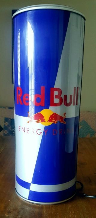 24 Inch Red Bull Energy Drink Can Indoor Lamp