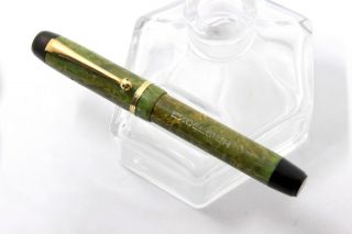 Excelsior By Omas - Minerva Ellittica Style - Fountain Pen - Jade Green Celluloid - 30 