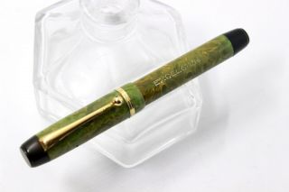EXCELSIOR By OMAS - MINERVA Ellittica Style - Fountain Pen - JADE GREEN CELLULOID - 30 ' s 4