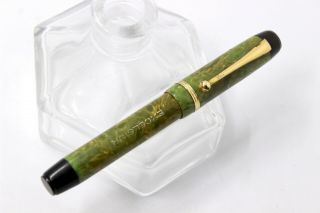 EXCELSIOR By OMAS - MINERVA Ellittica Style - Fountain Pen - JADE GREEN CELLULOID - 30 ' s 5