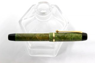 EXCELSIOR By OMAS - MINERVA Ellittica Style - Fountain Pen - JADE GREEN CELLULOID - 30 ' s 8