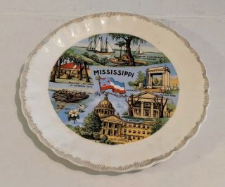 Vintage 7.  5 " Mississippi Usa Collectible Souvenir Travel Plate Beauvoir