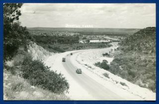 Approaching Junction Texas Tx Early Highway Us 290 Real Photo Postcard Rppc
